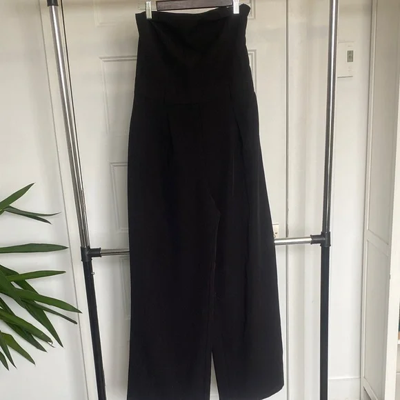 Ardene Black Strapless High-Waist Wide Leg Jumpsuit - Picture 1 of 3
